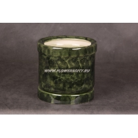 Керамический горшок цилиндр зеленый диаметр 18 см.