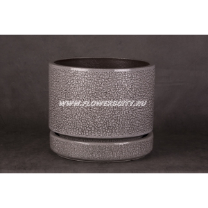 Горшок керамический серый Цилиндр - диаметр 18 см, высота 13 см, объем 2 л
