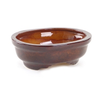 Горшок керамический коричневый Бонсай №2- диаметр 25 см, высота 8 см