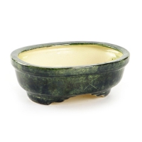 Горшок керамический зеленый Бонсай №2- диаметр 25 см, высота 8 см