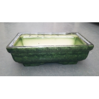 Горшок керамический зеленый Бонсай №3 - длина 34 см, ширина 19 см, высота 10 см