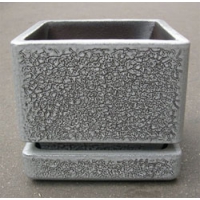 Горшок керамический  Куб серый длина 18 см, ширина 18 см, высота 16 см, объем 3 л
